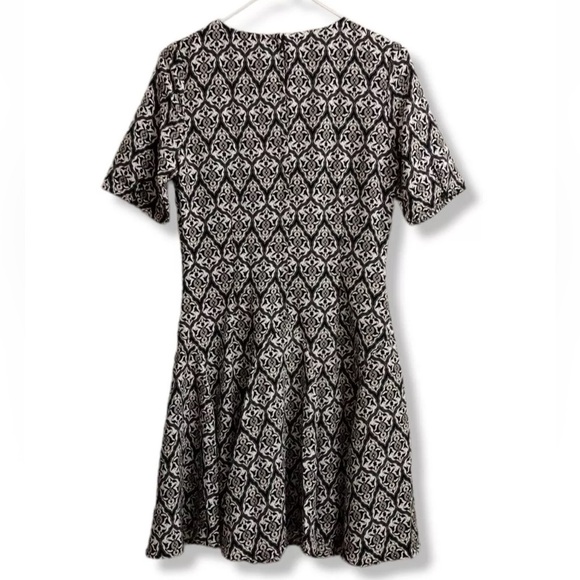 H&M Conscious Collection Black and White Fit and Flare Mini Dress Crew Neck - Picture 9 of 12
